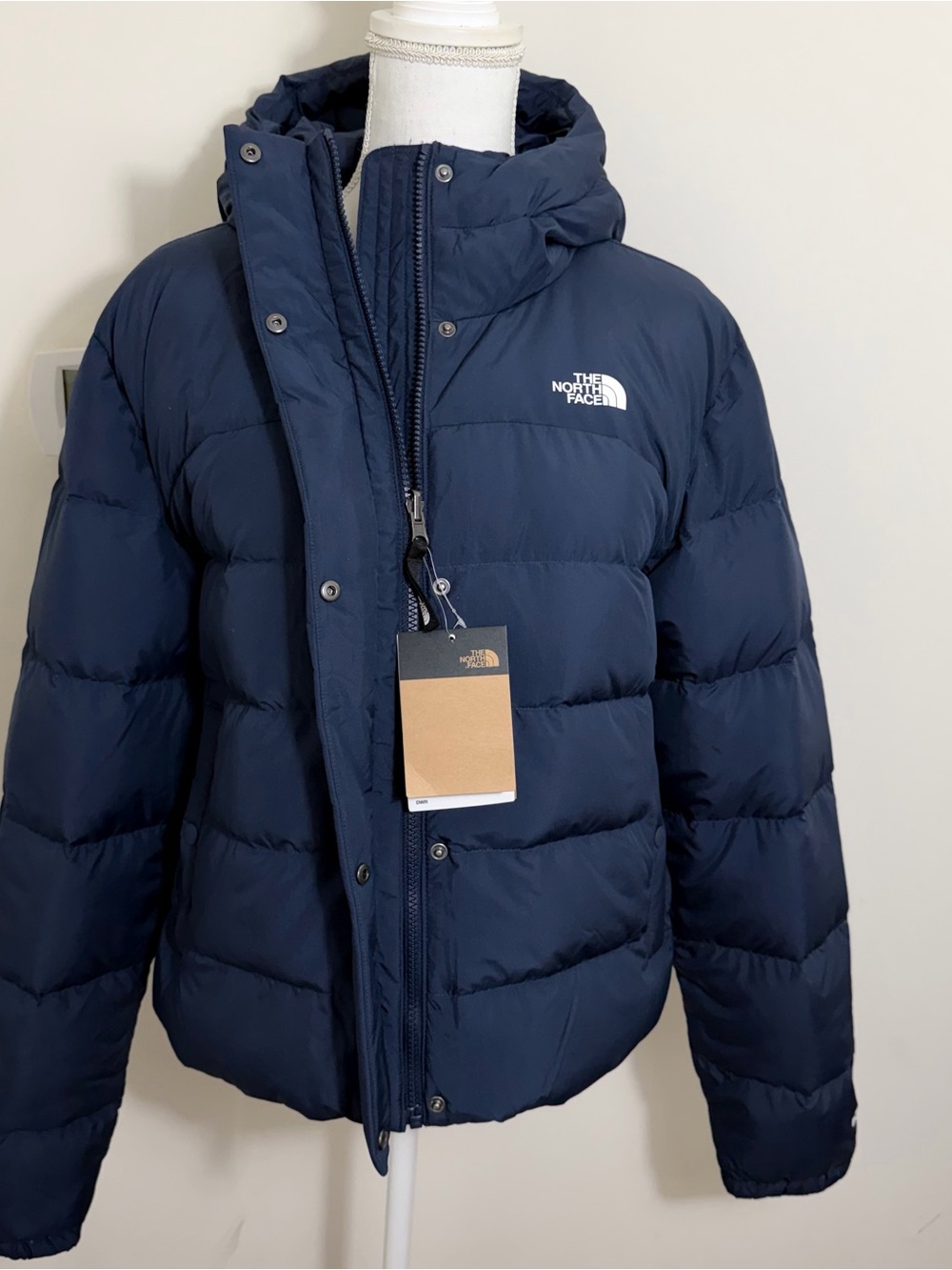 The North Face Women's Baltic Down Puffer Hoodie Coat Summit Navy Sz XL NEW - Picture 3 of 11